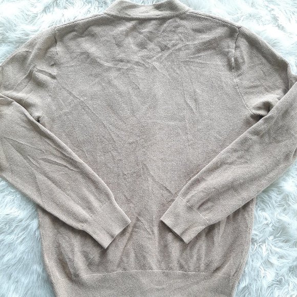 J. Crew Men's Tan Knitted Buttons Up Front Pocket Cardigan Sweater Size M - Picture 3 of 8